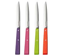 Opinel - Set di 4 Coltelli da Tavola N°125 Bon Appétit Pop - Lama in Acciaio Inossidabile - Manico in Legno di Charme - Fabbricazione Francese - Colori Viola, Verde Mela, Fucsia, Mandarino.
