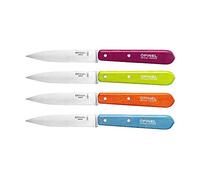 Opinel - Set di 4 Coltelli da Ufficio N°112 - Lama in Acciaio Inossidabile di 10 cm - Ideale per la Cucina - Garanzia a Vita - Fabbricazione Francese - Colori Vivaci