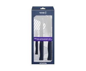 Opinel - Set Trio Intempora, 1 Coltello da Chef, 1 Coltello da Taglio, 1 Coltello da Ufficio - Acciaio Inossidabile, Poliossimetilene, Full Tang - Garanzia a Vita