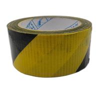 OPIROS Nastro Telato Americano Universale 50 mm x 25 metri Impermeabile Isolante Aderente Multi Superficie Resistente Rinforzato Prodotto Multiuso Riparazioni Fai Da Te (Segnaletico Giallo/Nero)