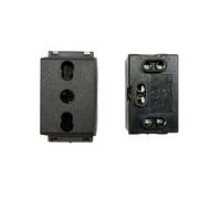 OPIROS Prese Bivalenti Compatibili Con Tipo Living Classic Colore Grigio Antracite Bipasso 2P+T 10/16 Ampere 250 Volt (2)