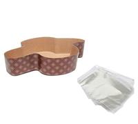 OPIROS Promo Box Dolci Di Pasqua Stampi Monouso In Carta Per Forno Forma Colomba Lievitati Colombe Pasquali (Pz. 5 Stampi + Pz. 5 Buste, kg. 1)