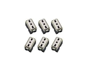 OPIROS Promo Box Prese Bivalenti Compatibili Con Tipo Magic Presa Bivalente Bipasso 2P+T 10/16Ampere 250 Volt (6)