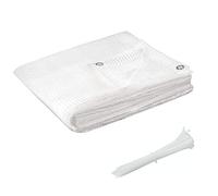 Opiros Promo Box Telone Occhiellato In Polietilene Multiuso Telo Impermeabile Da Esterno Per Coperture Inverno Antipioggia Antivento + Fascette (mt. 5x8 - gr/mq 160, Trasparente Retinato)
