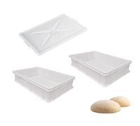 OPIROS Set 2 Contenitori Portaimpasto 1 Coperchio mod. Bakery cm.60x40x10 Cassette Lievitazione Per Alimenti Impilabili Made In Italy
