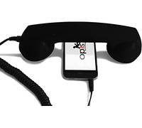 OPIS 60s MICRO hEar: Cornetta in stile retrò da utilizzare con il telefono cellulare e l´apparecchio acustico (nero)
