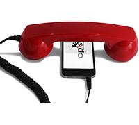 OPIS 60s MICRO hEar: Cornetta in stile retrò da utilizzare con il telefono cellulare e l´apparecchio acustico (rosso)