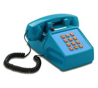 Opis PushMeFon Cable: Telefono Vintage Fisso Anni 80, Telefono Vecchio Stile per Casa, Design Classico Blu
