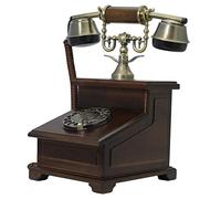 Opis Technology 1921 Cable Modello E Telefono Fisso di Stile Antico | Legno massiccio con disco combinatore e campana in metallo. Vintage idea regalo, compatibile router fibra.