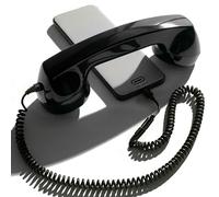 Opis Technology 60s Micro Cornetta Retro per Cellulare (Cavo Jack 3,5 mm + Adattatore USB-C) - per Android, PC, iPhone 15+ - Design Anni ‘60, Nero (NON per iPhone 7-14)
