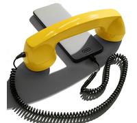 Opis Technology 60s Micro Cornetta Retro per Cellulare (Cavo Jack 3,5 mm + Adattatore USB-C) - per Android, PC, iPhone 15+ - Design Anni ‘60, Giallo (NON per iPhone 7-14)