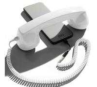 Opis Technology 60s Micro Cornetta Retro USB-C per Cellulare, Bianco | Design anni 60, cavo jack 3,5 mm con adattatore incluso. Compatibile Android, tablet, PC, iPhone 15 e oltre.