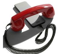 Opis Technology 60s Micro Cornetta Retro USB-C per Cellulare, Rosso | Design anni 60, cavo jack 3,5 mm con adattatore incluso. Compatibile Android, tablet, PC, iPhone 15 e oltre.