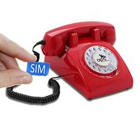 Opis Technology 60s Mobile 4G Telefono Retrò da Tavolo con SIM, Rosso