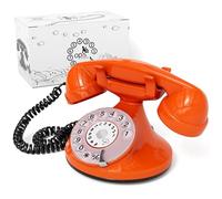 Opis Technology FunkyFon Cable Telefono Fisso Vintage a Disco, Arancio | Apparecchio retro da collezione per casa, suoneria elettrica integrata. Stile antico, compatibile router.