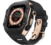 OPKDE Custodia in fibra di carbonio di lusso e cinturino per orologio al fluoro, per Apple Watch serie Ultra 49 mm, kit Rm Style Mod cover per cinturino in fluorurato, per iWatch Serie 8 Ultra, For
