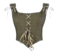 OPLERT Top corsetto intero da donna, bustier corsetto vintage gotico di Halloween, indumento modellante floreale