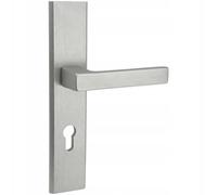 opncorp Maniglia per porta su targa lunga - Maniglia con molla di ritorno - Maniglia esterna resistente alle intemperie - Maniglia universale in alluminio - Maniglia per ristrutturazione PZ 72 mm