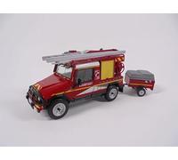 OPO 10 - 1/43 UMM Alter Fire Truck con rimorchio First Intervention Vehicle (VPI) - Veicolo Leggero per Vigili del Fuoco Hachette CPL15