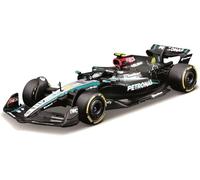 OPO 10 Auto di Formula 1 Compatibile con Lewis Hamilton Mercedes-AMG F1 W15 E #44 Gran Premio di Gran Bretagna 2024 Scala 1/43 Bburago 38208H