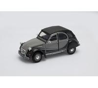 OPO 10 - Auto in Miniatura Welly in Scala 1/24, Compatibile con Citroen 2cv 6 Charleston Bicolore Grigio e Nero - 24009-Grigio