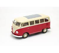 OPO 10 - Automodello Welly in Scala 1/24, Compatibile con Volkswagen T1 Bus 1963 Bicolore Crema e Rosso - VW - 22095-Rosso