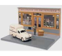 OPO 10 - Diorama 1:43 Compatibile con Auto in Miniatura Peugeot 203 Cube Bakery + Personaggio