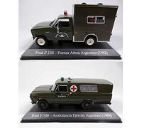 OPO 10 - Lotto di 2 Auto Ambulanza 1/43 Argentina Air Force Compatibile con Ford F-100 e F-150 (SA13 + SA15)