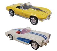 OPO 10 - Lotto di 2 Auto in Miniatura compatibili con Chevrolet Corvette 1957 e 1967 Scala 1/43 City Cruiser New Ray - LUD1