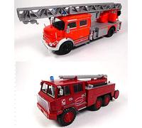 OPO 10 - Lotto di 2 Camion dei Pompieri 1/43 compatibili con Mercedes-Benz L1519 + BERLIET FF 6x6 (P4 + P11)
