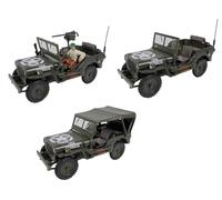 OPO 10 - Lotto di 3 Auto in Miniatura compatibili con Jeep Willys US Army Scala 1/43 CARARAMA - LUD2