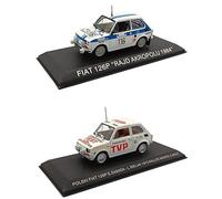 OPO 10 Set di 2 modellini di Auto compatibili con Polski Fiat 126P Rallye Monte Carlo 1975 e Acropoli 1984 - Scala 1/43 - LFIA1