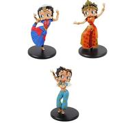 OPO 10 - Set di 3 Statuette compatibili con Betty BOOP Dance: Bollywood + Bharata Natyam + Orientale - Altezza 12 cm - LBB3