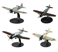 OPO 10 - Set di 4 Aerei da Caccia Giapponesi della seconda Guerra Mondiale 1/72 compatibili con Mitsubishi + Aichi + Kawasaki - G10+14+19+69 - NG30