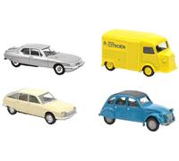 OPO 10 - Set di 4 Auto in Miniatura compatibili con Citroën 2CV, SM, GS, Tipo H Scala 1:64 3 Pollici 7,5 cm Norev - L3IN5