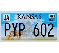 OPO 10 - Targa Auto USA - 30x15 cm Replica in Metallo: Kansas (C20)