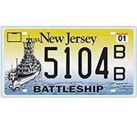 OPO 10 Targa Auto USA - 30x15 cm Replica in Metallo: New Jersey (C34)