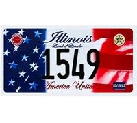 OPO 10 - Targa per Auto USA - Replica in Metallo: Illinois (N17)