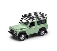 OPO 10 - Welly 1/24 Scala Modello di Auto Pressofusa, Adatto a Land Rover Defender Verde con Portapacchi - 22498SP-Gal-Green
