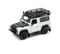 OPO 10 - Welly Modello di Auto in Scala 1/24, Compatibile con Land Rover Defender Bianco Crema con Portapacchi - 22498SP-Gal-White