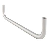 OPO Grimme Nora 75901117 - Asta appendiabiti a forma di U per montaggio a parete e ripiano, ø 12 mm, 252 x 65 mm, in acciaio inox spazzolato, argento, lunghezza 252 mm