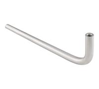 OPO Grimme Nora 75901317 - Asta appendiabiti a forma di L, per montaggio a parete e ripiano, ø 12 mm, 230 x 65 mm, in acciaio inox spazzolato, argento