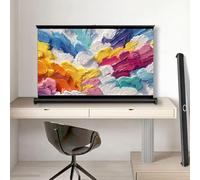 OPOLDBDMAC 50pollici Schermo Proiettore con Supporto, Portatile Schermo per Proiettore Autoportante Schermo da Tavolo, Manuale Pull-Up Schermo di Proiezione 16:9 HD 4K(20inch-16:9)