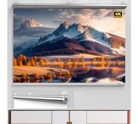 OPOLDBDMAC 60pollici Schermo di Proiezione Retrattile Schermo per Proiettore per Teatro Domestico，Montaggio A Parete Telo Proiettore 1.5 Gain，Blocco Automatico(50in)