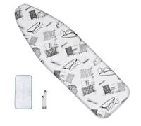 OPOLDBDMAC 90x30cm 100x35cm Copriasse da Stiro Piccolo Copertura ASSE da Stiro Imbottitura Copriasse Telo, Regolabile Copriasse da Stiro con Fissaggi Elasticizzati(Life,92x33cm/36x13in)