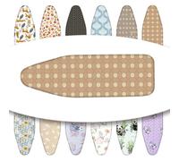 OPOLDBDMAC Copriasse da Stiro Copri ASSE da Stiro 90-120cm×30-40cm Copertura ASSE da Stiro in Cotone Copertura Termica con Fermacorda，Telo Copri ASSE da Stiro Lavabile(Khaki,110x35cm/43x13in)