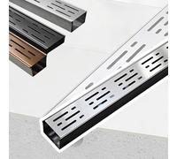 OPOLDBDMAC Piccolo Canaletta Scolo Acqua Piovana Kit Acciaio Inox 304, Largo 3.5cm 5cm, Canaletta Di Drenaggio Lineare Per Terrazza, Piscina, Marciapiede, Griglia Rimovibile(Silver,3.5x3cm/1.4x1.2in)