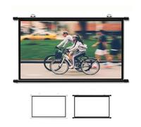 OPOLDBDMAC Schermo di Proiezione Nero/Bianco Piccolo Schermo per Proiettore Manuale A Scomparsa E Arrotolabile Schermo da 40" 50" 60" Schermo Cinematografico HD 16:9 4:3(Black,50inch16:9)