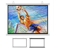 OPOLDBDMAC Schermo di Proiezione Nero/Bianco Piccolo Schermo per Proiettore Manuale A Scomparsa E Arrotolabile Schermo da 40" 50" 60" Schermo Cinematografico HD 16:9 4:3(White,60inch4:3)