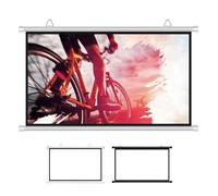 OPOLDBDMAC Schermo di Proiezione Nero/Bianco Piccolo Schermo per Proiettore Manuale A Scomparsa E Arrotolabile Schermo da 40" 50" 60" Schermo Cinematografico HD 16:9 4:3(White,50inch16:9)